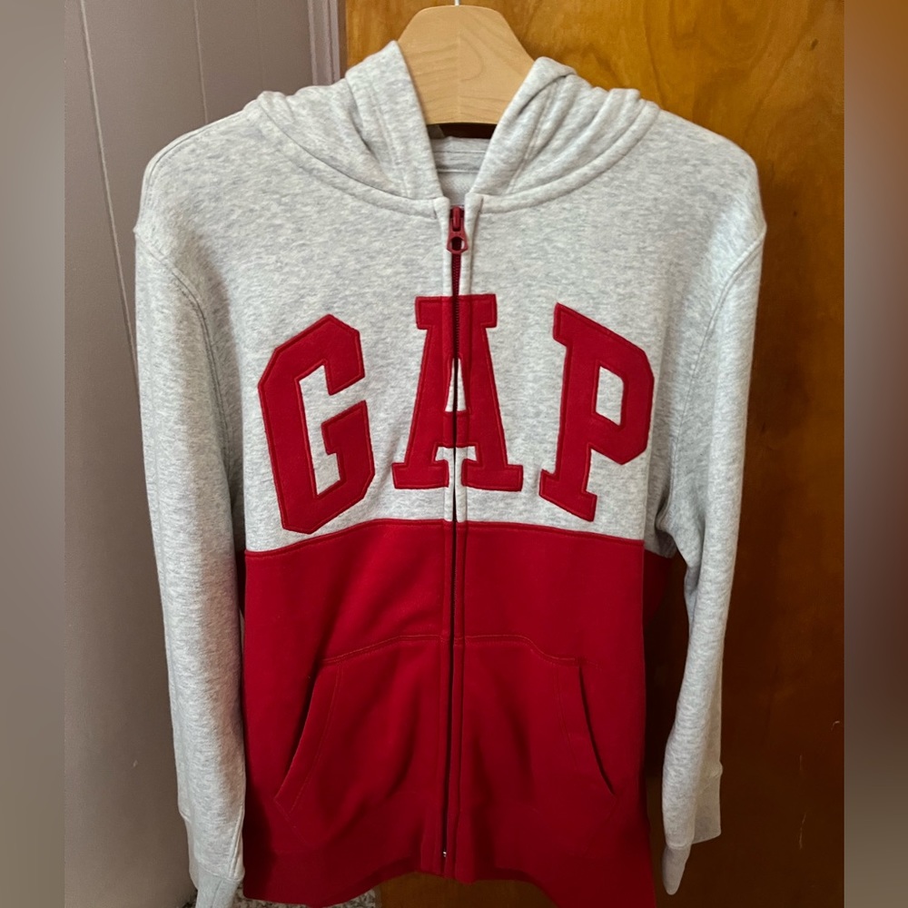 GAP Logo Zip Up Fleece Hoodie Boys Size L